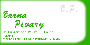 barna pivary business card